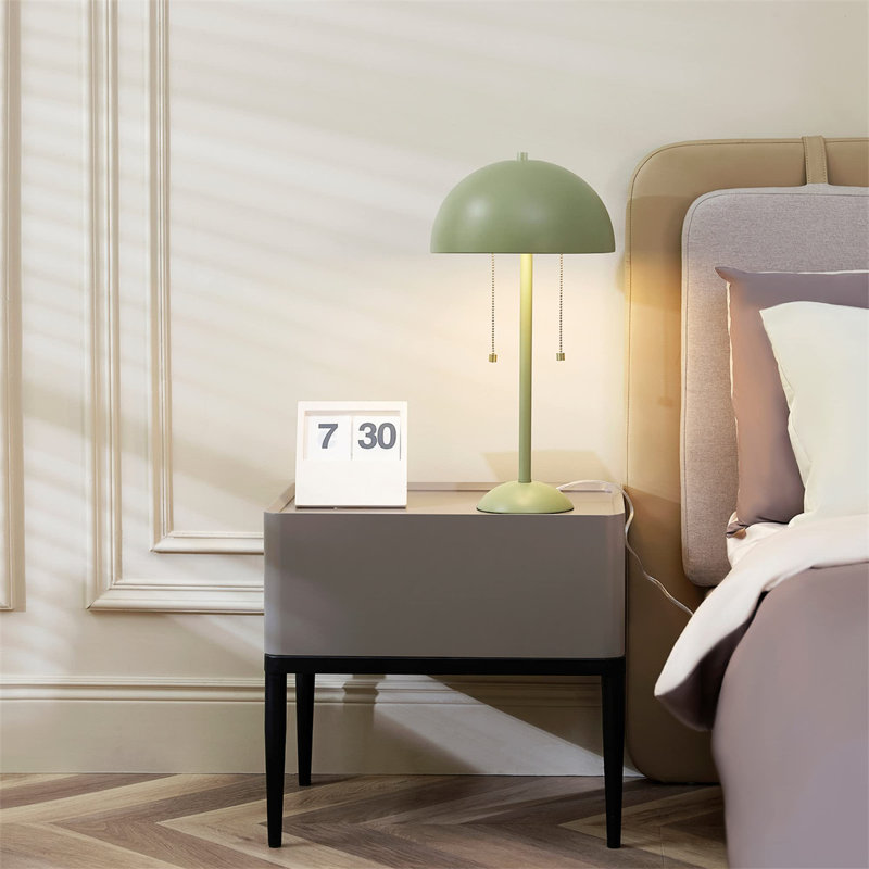Lampe de table 2 lumières vert sauge