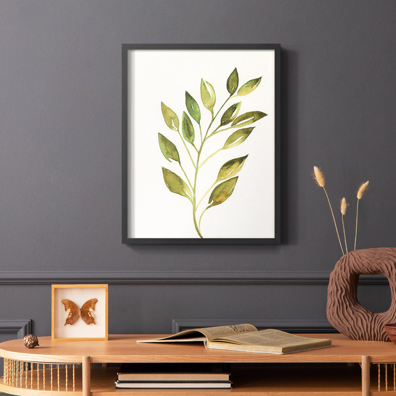 Single Twig I Framed Print - Solid Wood, Black Single Picture Framed, 28" H x 22" W