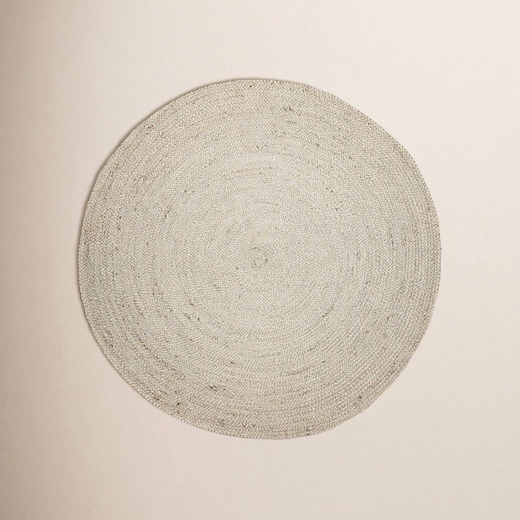 Gage Ivory Hand-Braided Jute Rug, Round 6'