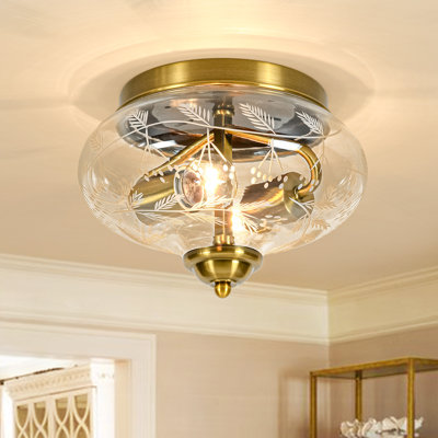 Plafonnier encastré en verre 3 lumières