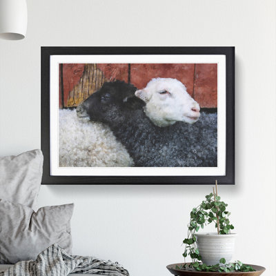Black and White Sheep - Picture Frame Painting