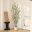 Adcock Faux Eucalyptus Tree with Oval White Planter, Pre Potted Artificial Eucalyptus Plant for Home Decor-1671004428