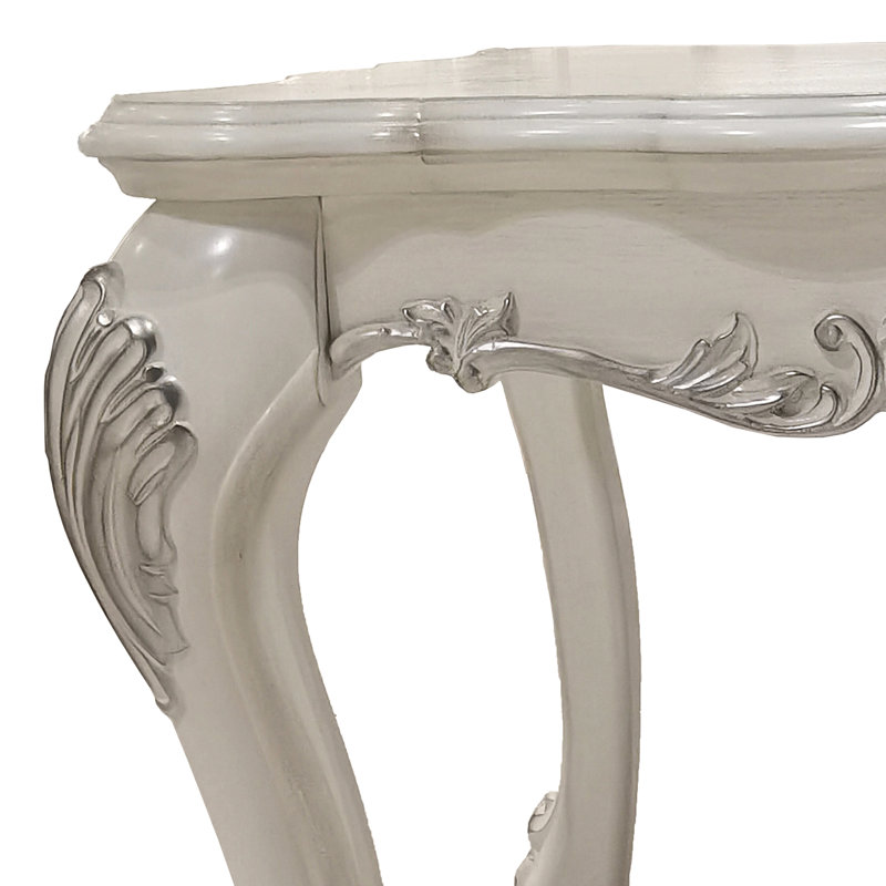 End Table In Bone White With Robust Claw Leg And Simple Design Timeless Table, Square Legged
