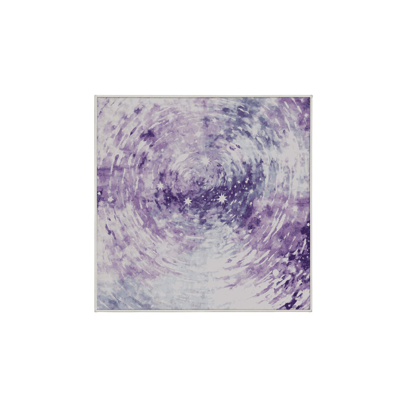 Machine Washable White Area Rug, Square 3'