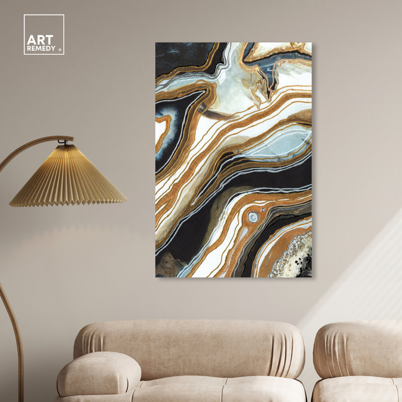 Black and Gold I, Wrapped Canvas, 45" H x 30" W