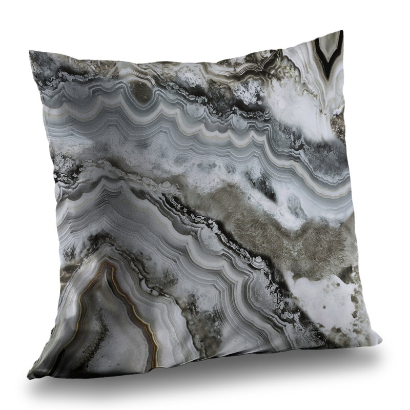 Abstract Geode - Office Gray – Throw Pillow Cover Only, Double-Sided Print, Insert Not Included