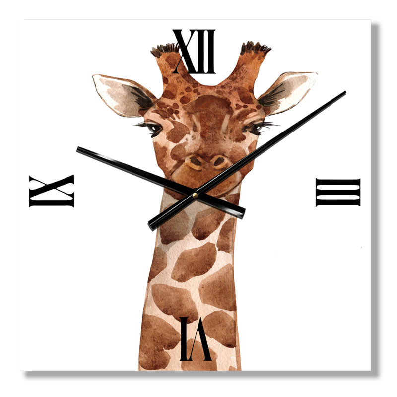 Portrait d'une girafe X - Horloge murale de ferme, Grand
