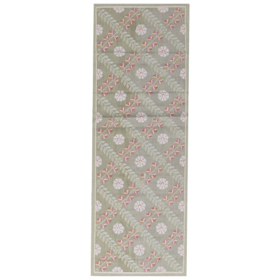 Hand-Knotted High-Quality Gray Runner