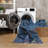 GLN Rugs Contemporary Collection - Machine Washable Modern Area Rug, Contemporary Washable Rug, Non Slip Area Rug, Abstract Living Room Rug, Bedroom Rug, Bathroom Rug (Dark Blue Rug)-908924703