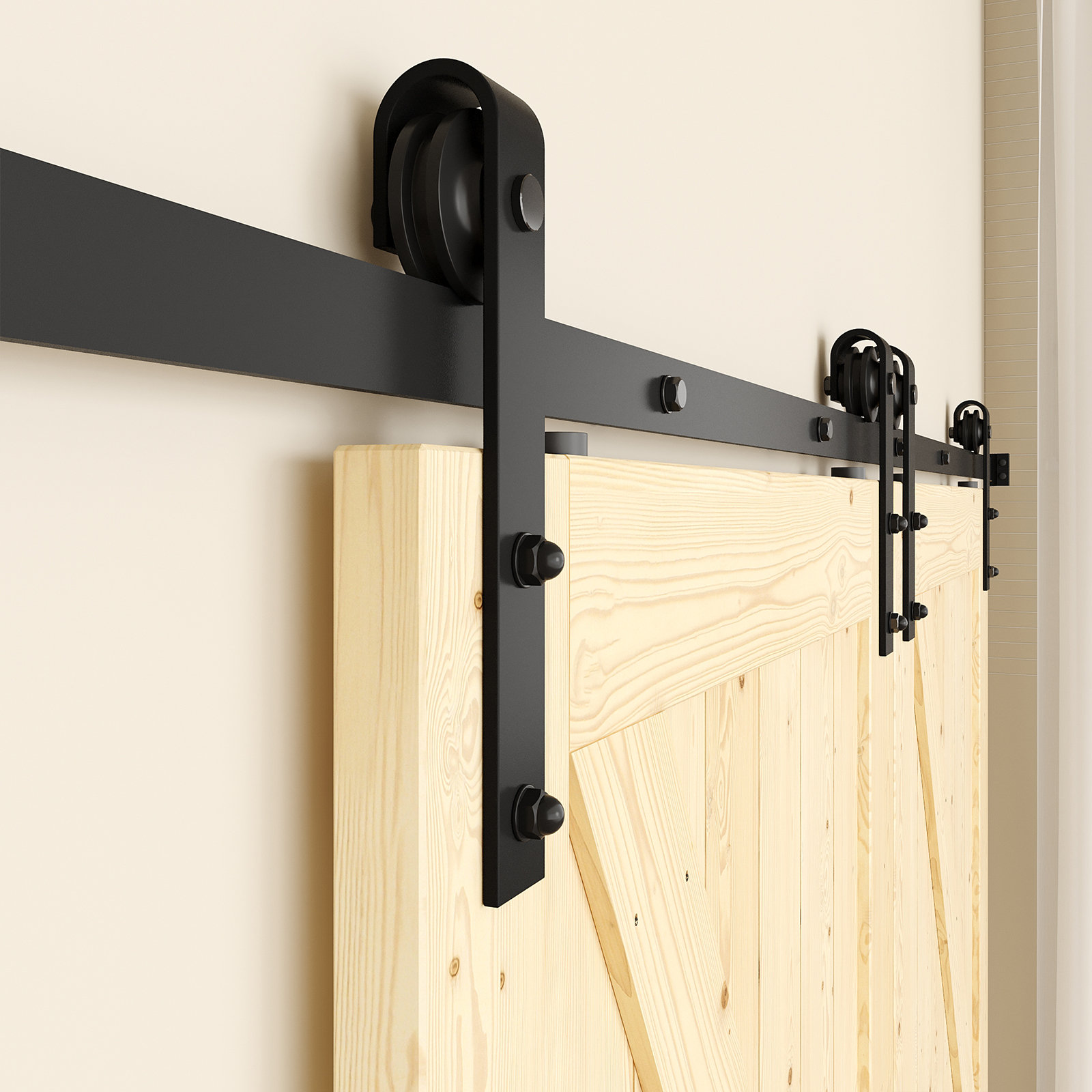 Lazio Steel Double Door Barn Door Hardware Kit | Wayfair