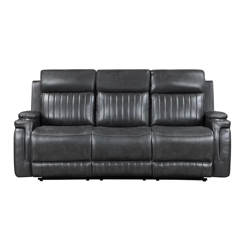Ensemble de fauteuils inclinables 2 pièces Ithan, Gris foncé