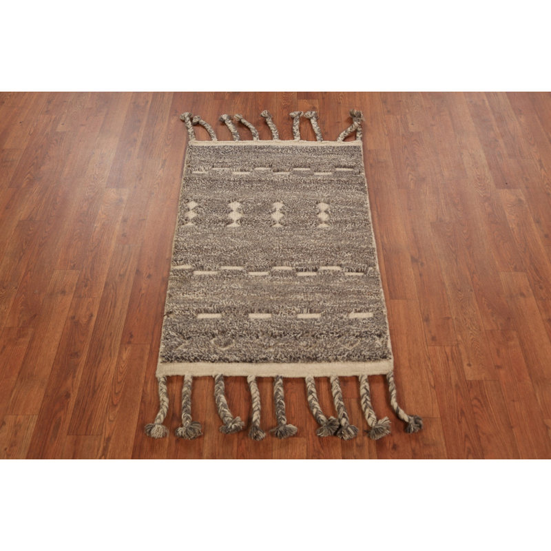 Handmade Wool Moroccan Oriental Rug 2x3