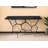 51" Black Stone Abstract Console Table