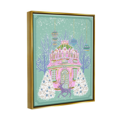 «Vintage Pastel Holiday Reindeer» par Melissa Wang - peinture sur toile
