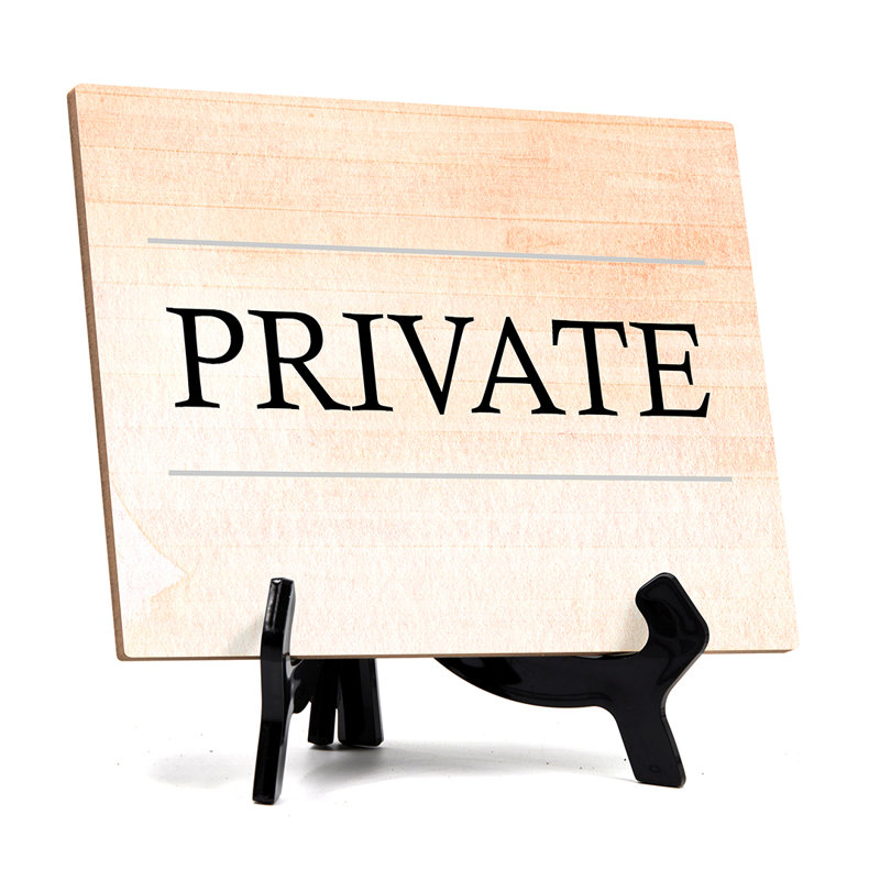 Enseigne de table ou de comptoir privée avec support de chevalet, 6 po x 8 po