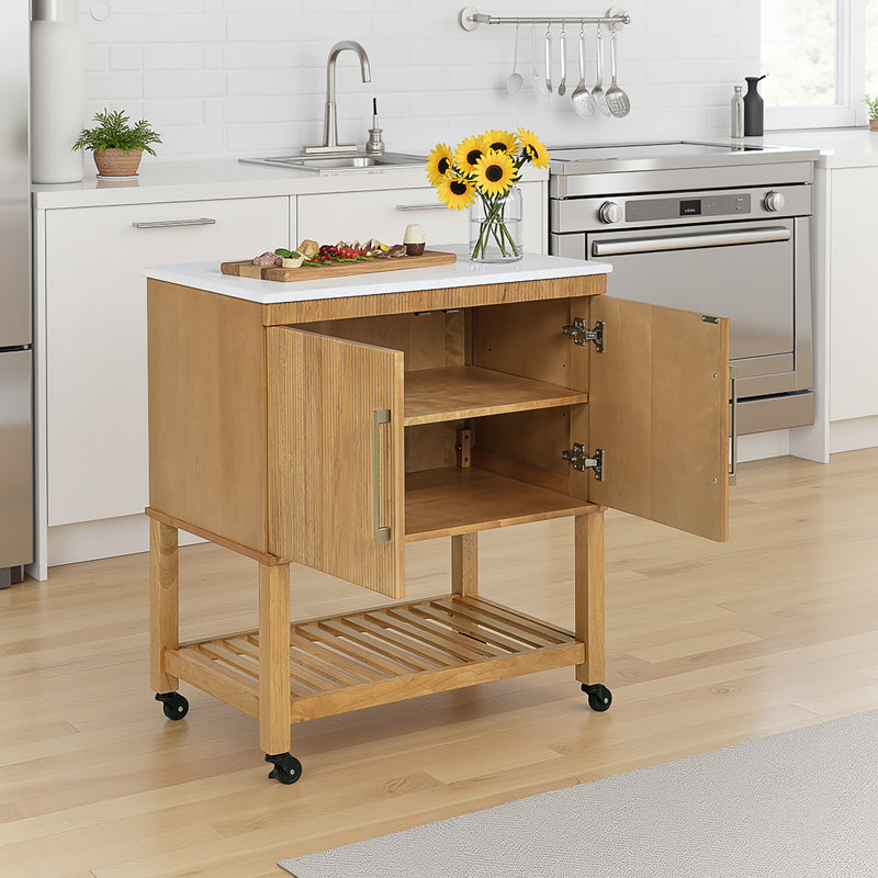 30 " W Kitchen Cart, Brown