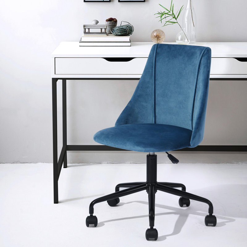Jasmine Velvet Office Chair, Blue
