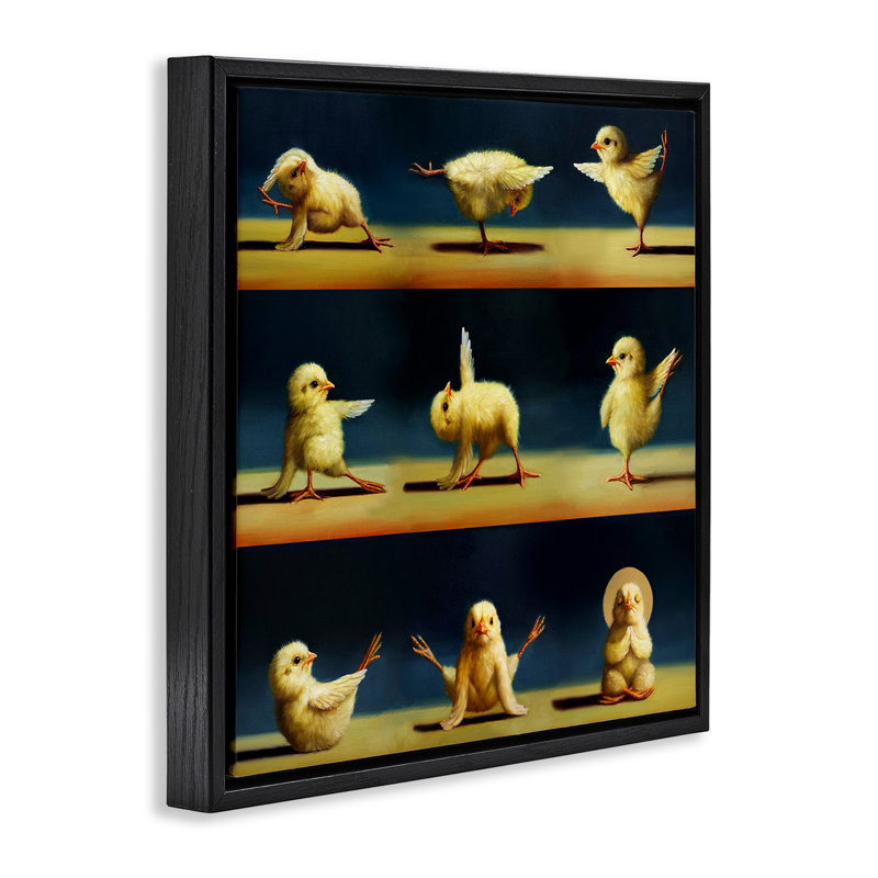Yoga Chicks Stretching Meditation, Cadre flottant noir de jais, H 25 po x l 25 po