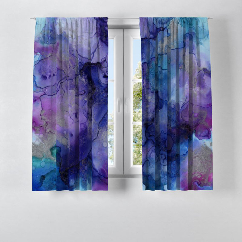 Panneaux de rideaux semi-transparents abstraits, L 20 po x L 52 po