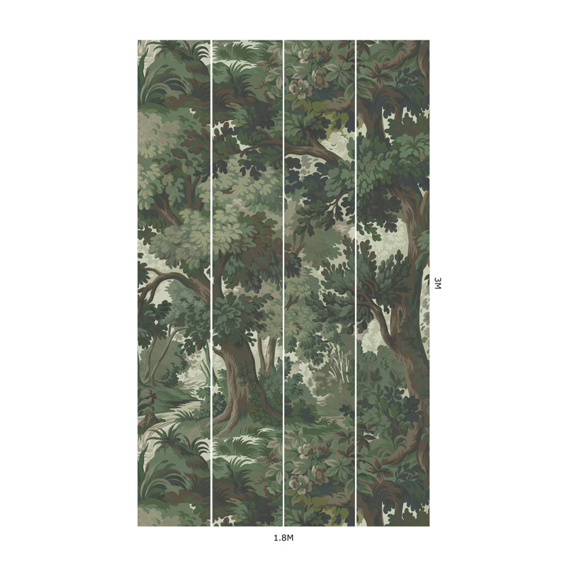 ARBOREA Wallpaper - Verde 9'10" - full height wallpaper
