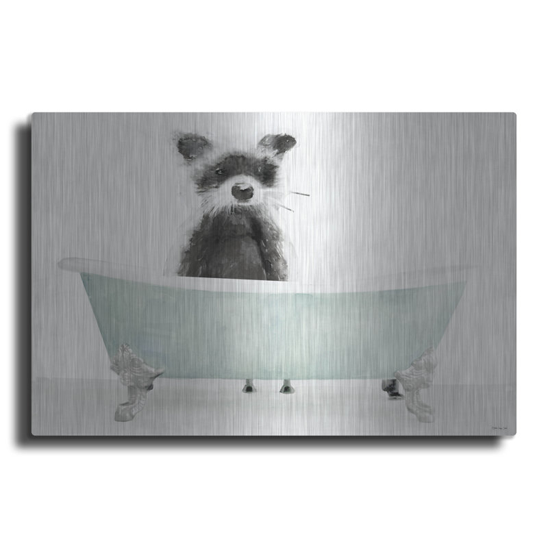 Trinx «Vintage Tub with Racoon» par Stellar Design Studio, art mural en métal, H 16 po x l 24 po
