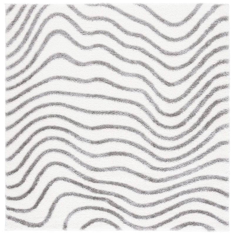 Katalena Tahoe Shag Performance Abstract Rug, Square 6'7"