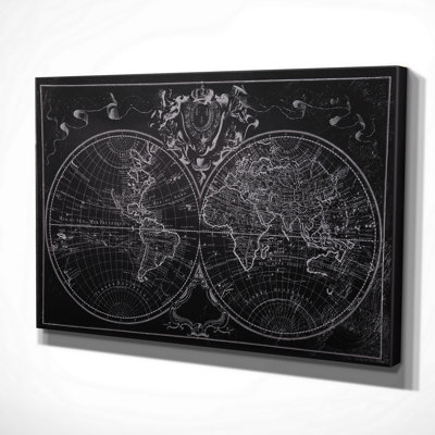 Monde, carte du monde, reproduction d'art sur toile