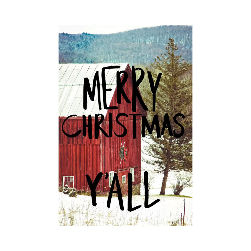 Merry Christmas Yall Black by Kelly Poynter - Wrapped Canvas Gallery-Wrapped Canvas Giclée