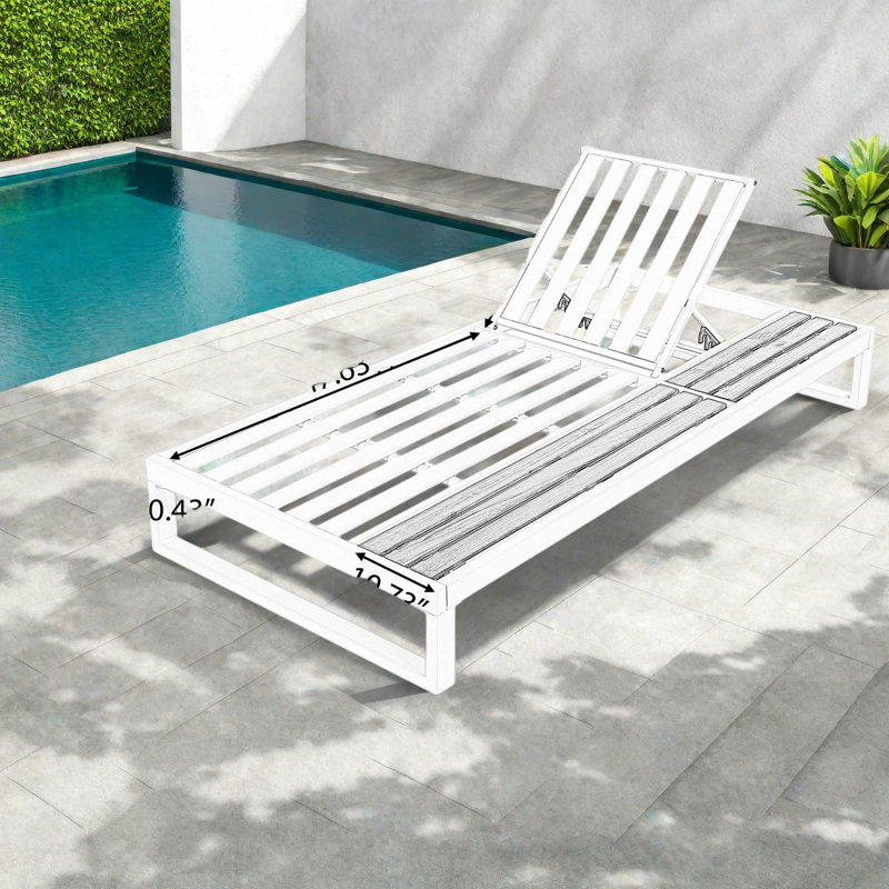 Méridiennes de patio modernes avec rangement, métal réglable en bois pour la terrasse
