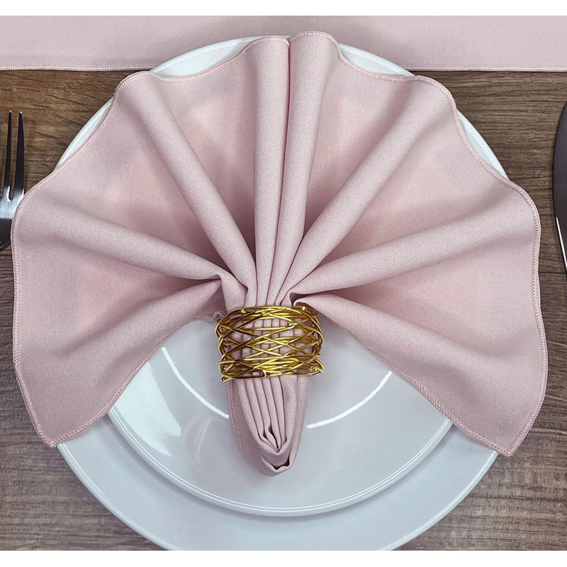 Atara Polyester Solid Colour Square Napkin, Blush Pink