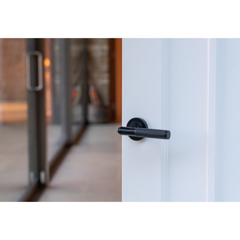 Brompton Lever on Rose Set (Plain), Black