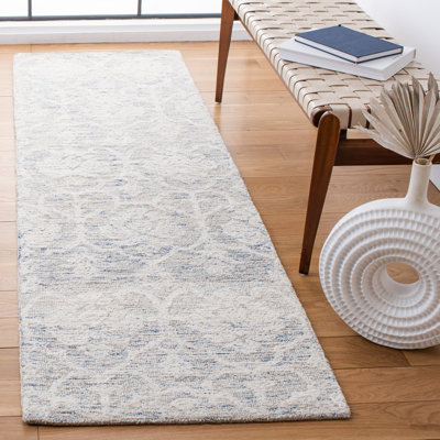 Alfie-James Metro Hand Tufted Indian Wool And Cotton With Latex Damask Rug