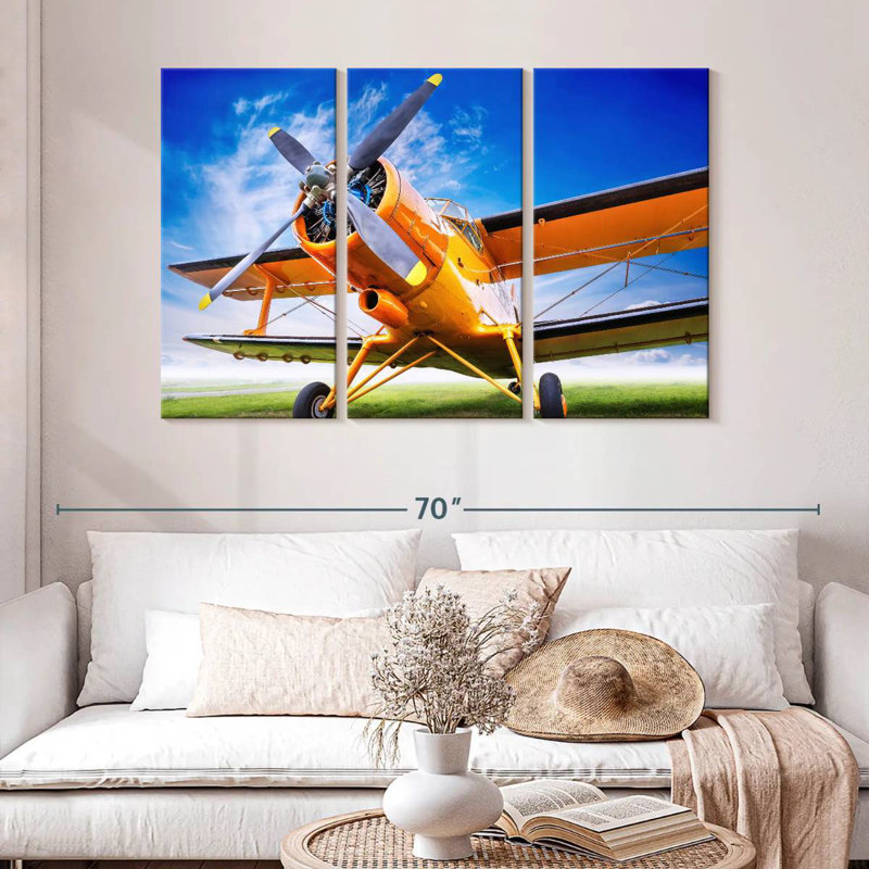 Mehar Orange Airplane, 32" H x 50" W