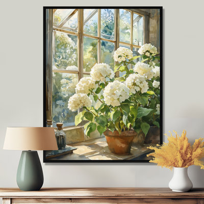 Hydrangeas In The Farm Greenhouse I - Hydrangea Framed Prints