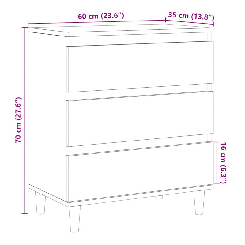 Caraban 60cm Sideboard, Artisan Oak/Beige
