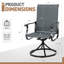 Ensemble de salle à manger de patio pour 4 personnes avec table carrée en métal et chaises berçantes pivotantes (gris)-558639519