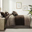 Édredon 7 pièces en faux suède brun, très grand, coussins décoratifs, jupe de lit, literie élégante lavable à la machine, brun, édredon brodé, chaud-121228494-121228497