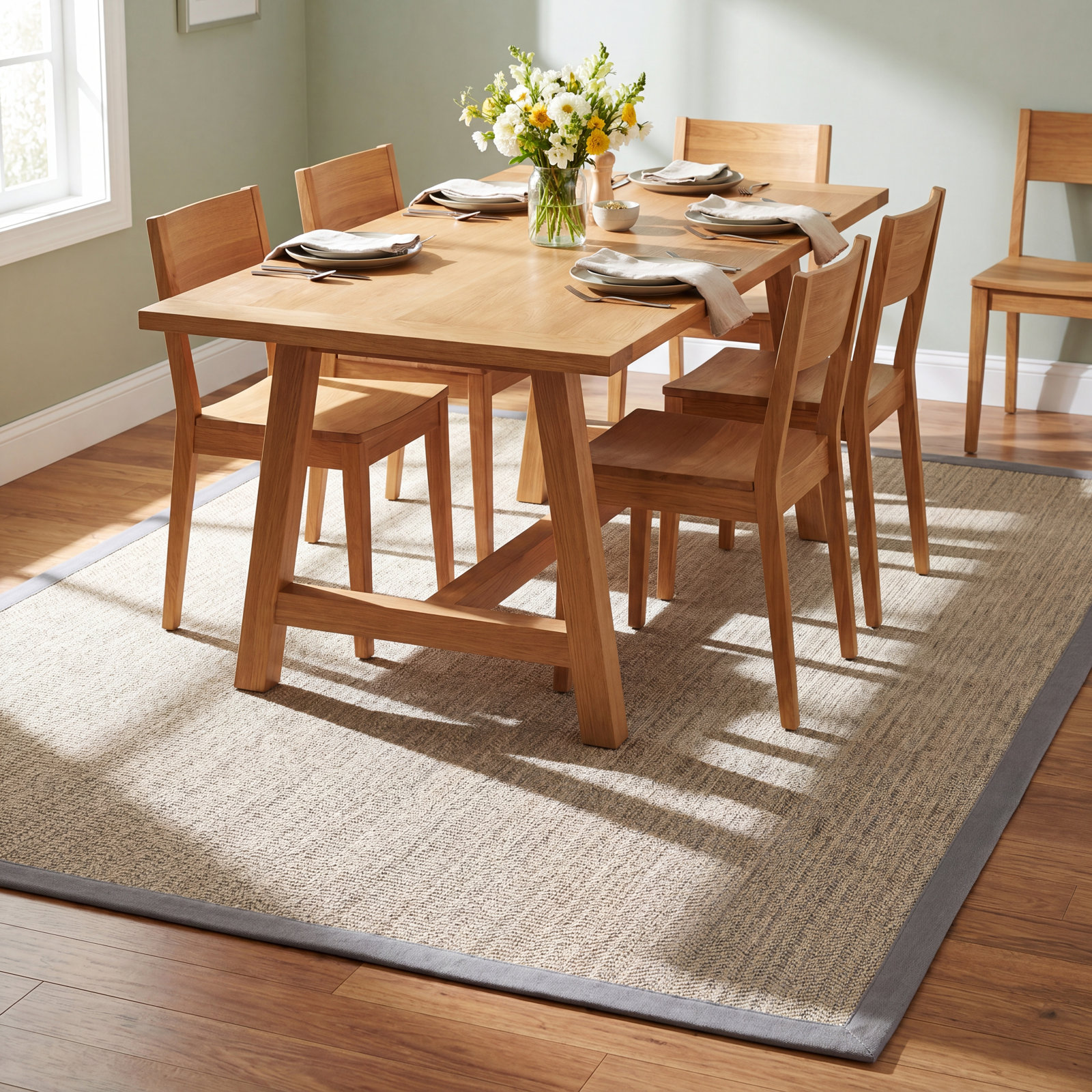 Brown Gray Jute Rug, Rectangle 8' x 10'