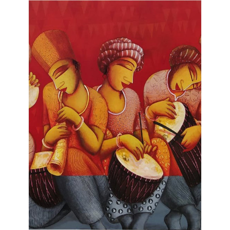 Tribal, peinture acrylique | Sur toile | Par Samir Sarkar