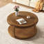 Table basse ronde moderne avec double rangement, compartiment caché et pieds réglables pour une élégance au salon