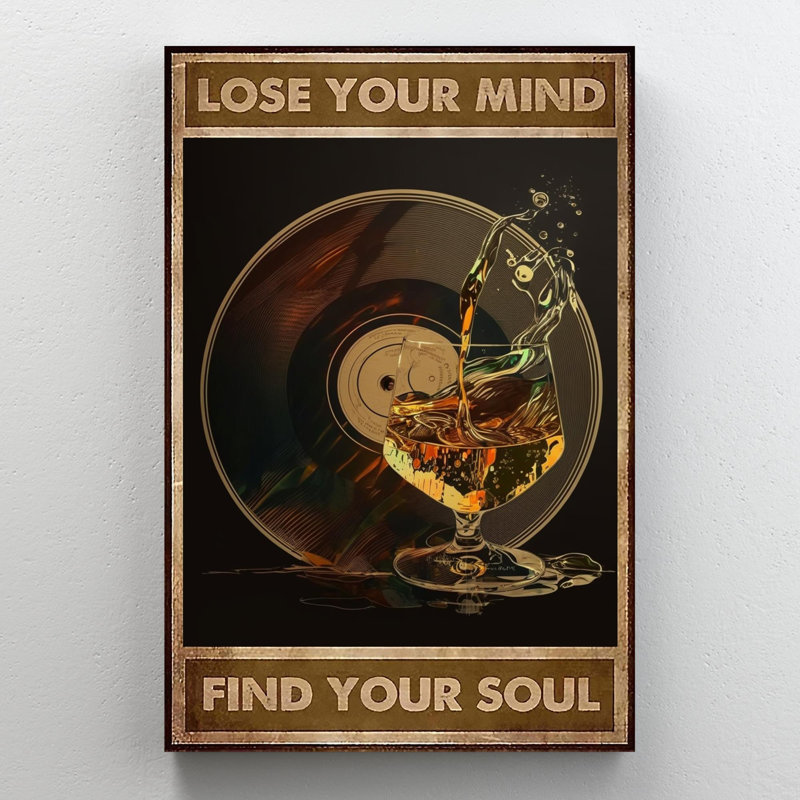 Verres en vinyle «Lose Your Mind» - Verres en vinyle 1 pièce «Lose Your Mind», H 36 po x l 24 po x P 1,25 po