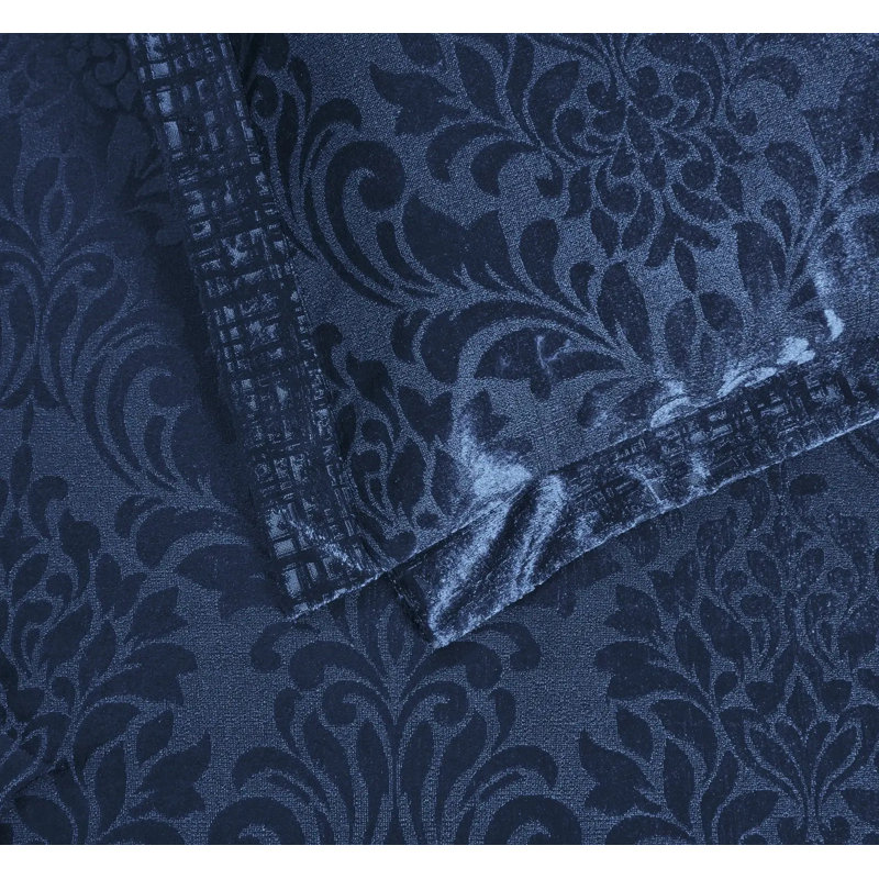 Polyester Floral Bedspread with Pillow Shams Included, Blue, Double Bedspread + 2 Standard Shams