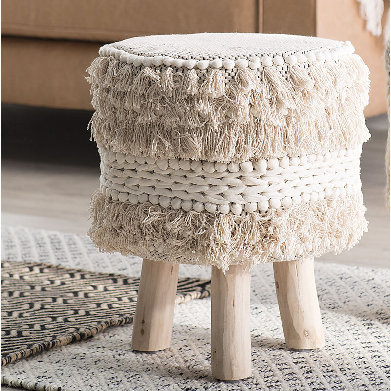 Claydon 33cm Wide Round No Pattern Standard Ottoman