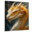 Reproduction d'art jaune et blanc avec griffes dorées et dragon-953429596-953429599