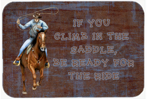 Union Rustic Roper Bauxite If You Climb in the Saddle, Be Ready for the Ride Glass Cutting Board