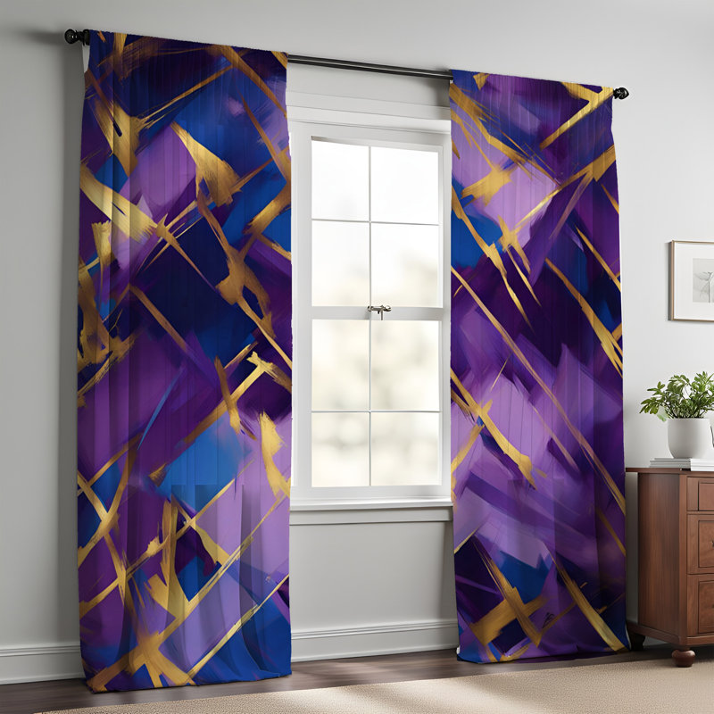 Paire de rideaux semi-transparents en polyester Partagereta, L 40 po x L 52 po