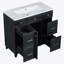 Ensemble de meuble-lavabo de salle de bain 36 "avec comptoir de lavabo, noir, lavabo simple, armoire avec porte à fermeture douce et 3 tiroirs