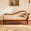 Fauteuil de 78,74 po de style européen en bois massif beige clair de style européen