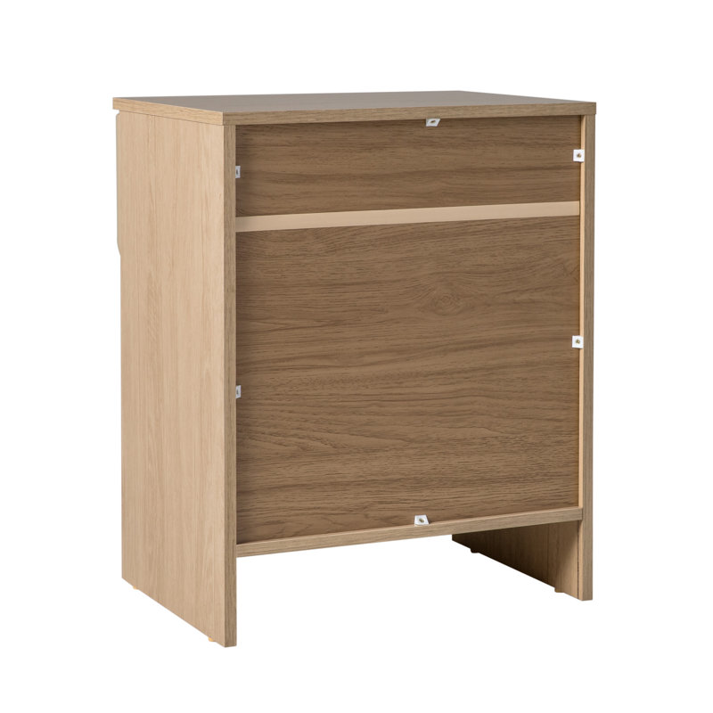 Jaqualine 1-Drawer Nightstand with Storage Cubby, Riviera