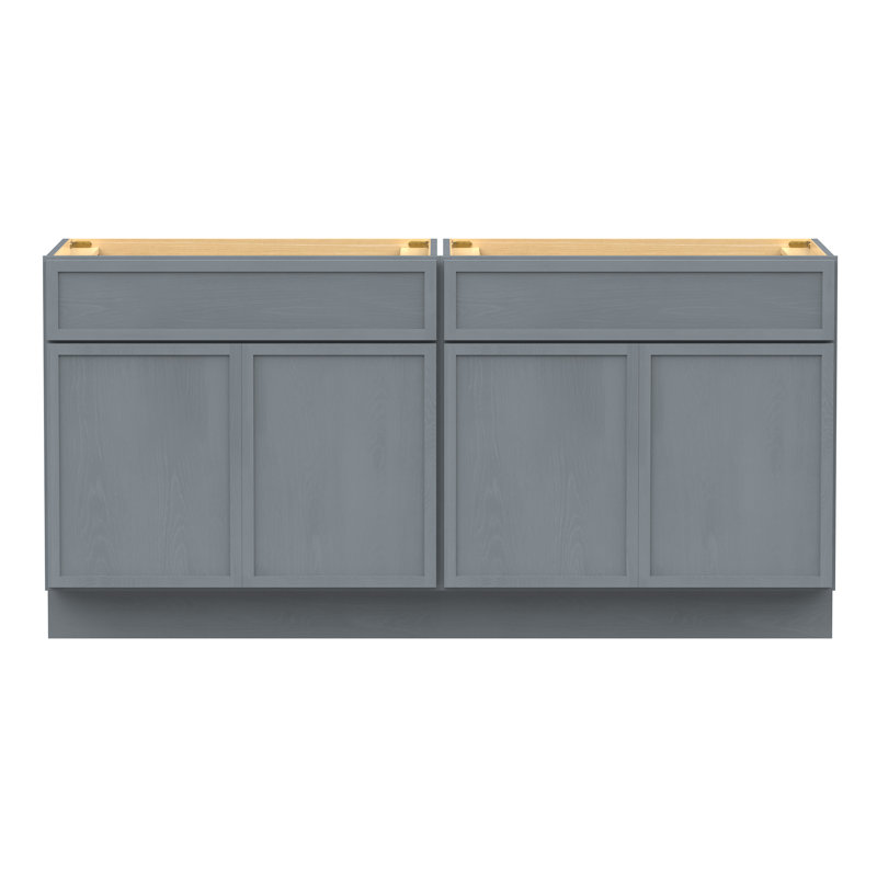 Base de meuble-lavabo double 60 po seulement, Argent argent